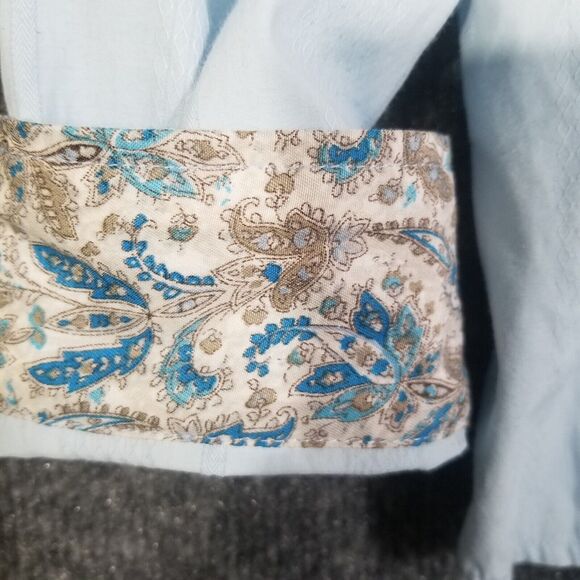 Consequence Shirt Mens XL Light Blue Long Sleeve Button Up Paisley Flip Cuff - Picture 4 of 8